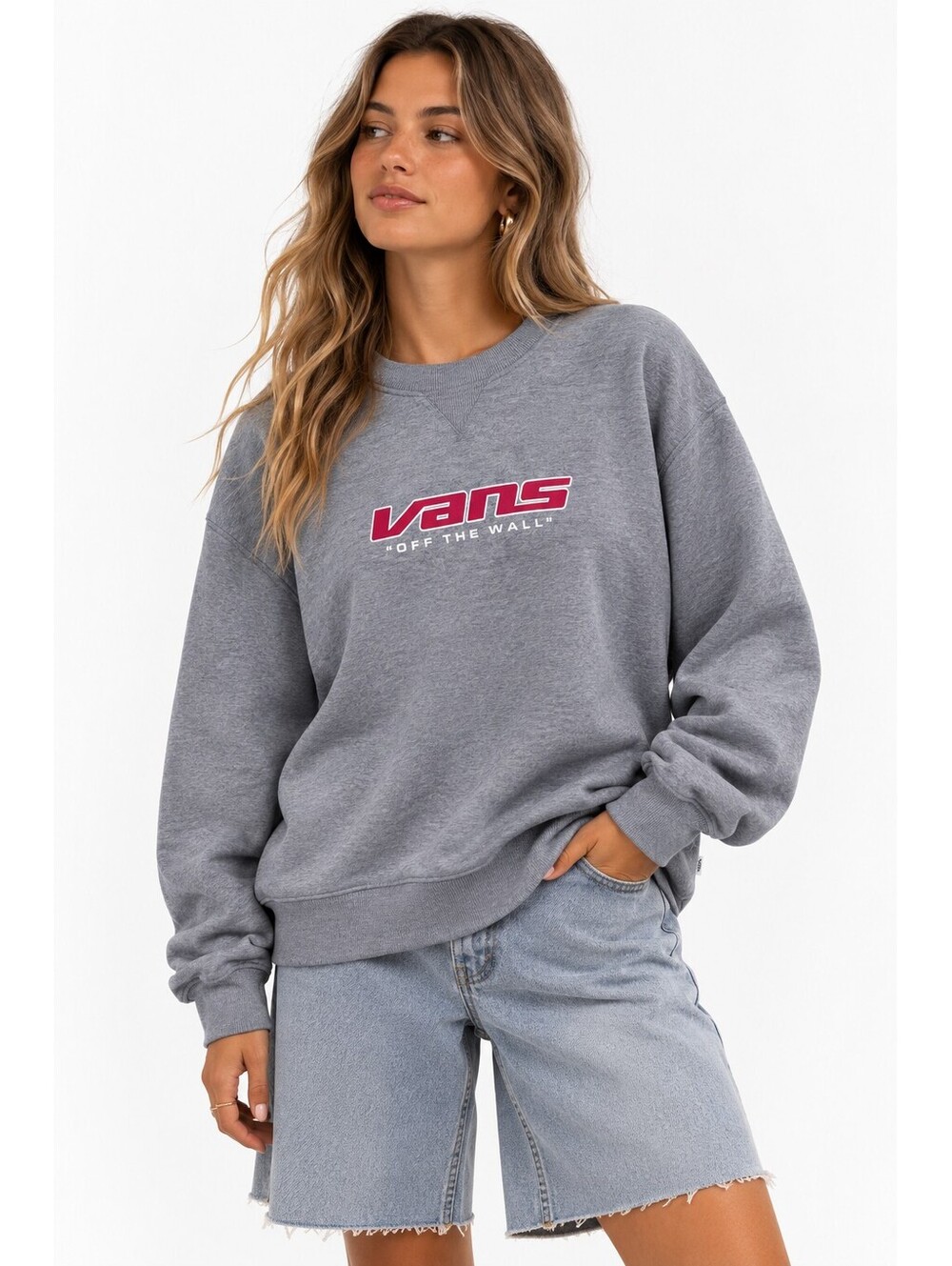 Vans Gray “Skate Off The Wall” Logo Crewneck Sweatshirt Size M